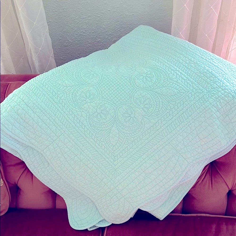 Vintage Pale Blue Quilt